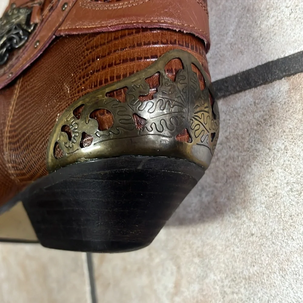 Rush Hour Vintage brown Leather Western Boots size 9B - Picture 7 of 13